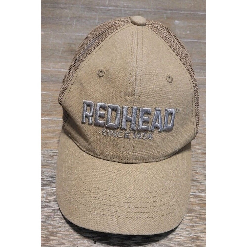 RedHead Embroidered Logo Hat Mesh-Back Cap Brown Snapback